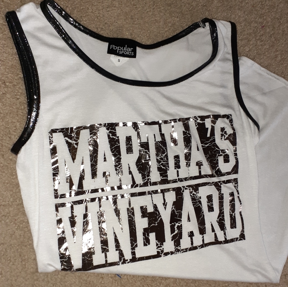 - MARTHA'S VINEYARD  CRACKLED METALLIC TANK NWOT
